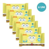 Kit 6 Toalhinhas Umedecidas Bob Esponja
