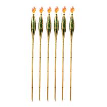 Kit 6 Tochas Iluminação De Bambu P/ Decoração Desmontável