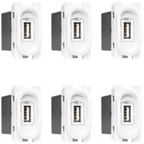 Kit 6 Tomada Carregador Usb Nereya Pial 1500ma Branco Kit 6 Tomada Carregador Usb Nereya Pial 1500ma Branco