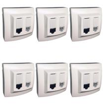 Kit 6 Tomada de Rede RJ45 + Telefone RJ11 Cat5 Pial Legrand