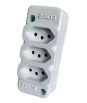 Kit 6 Tomada Em Barra 3 Saídas 2p+t 10a Cerge Kit 6 Tomada Em Barra 3 Saídas 2p+t 10a Cerge