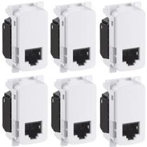 Kit 6 Tomada Rj45 Branca Cat5e Lcs2 Zeffia 680158 Legrand