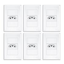 Kit 6 Tomadas 10a com placa + suporte 4x2 Fame Evidence Kit 6 Tomadas 10a com placa + suporte 4x2 Fame Evidence