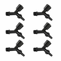 kit 6 Torneira PVC para Jardim Cor Preta Slim Krona