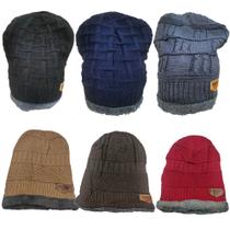 Kit 6 Touca Adulto Unissex Confortável Inverno Quentinha Com Forrado Pelúcia Gorro Proteção Frio