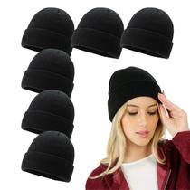 Kit 6 Touca Gorro Adulto Poliester Frio Inverno Unissex