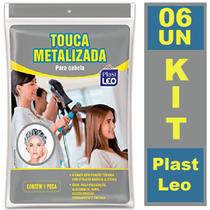 Kit 6 Touca Térmica de Cabelo Metalizada Hidratação PlastLeo