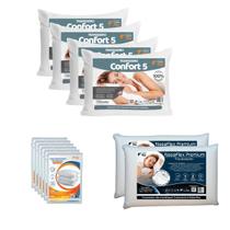 Kit 6 Trav. Misto Conforto 4 Macios e 2 Nasa com 6 Capas Kit 6 Trav. Misto Conforto 4 Macios e 2 Nasa com 6 Capas