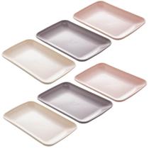 Kit 6 Travessas Bandejas para Servir 24x15cm Sortidas Petisco Sobremesa Sushi Lyor Kit 6 Travessas Bandejas para Servir 24x15cm Sortidas Petisco Sobremesa Sushi Lyor