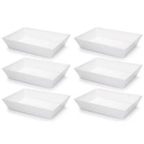 Kit 6 Travessas Brancas 4L Melamina Profissional Haus Concept Restaurante Buffet