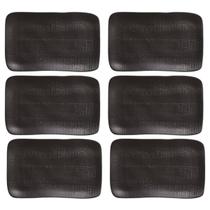 Kit 6 Travessas Juta Preto Matte 27x17cm Cerâmica Bandeja Sushi Restaurante Porto Brasil Kit 6 Travessas Juta Preto Matte 27x17cm Cerâmica Bandeja Sushi Restaurante Porto Brasil