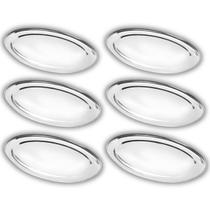 Kit 6 Travessas Oval Rasa Aço Inox 26cm Para Servir Alimentos Porções Cozinha Restaurante - Ke Home Kit 6 Travessas Oval Rasa Aço Inox 26cm Para Servir Alimentos Porções Cozinha Restaurante - Ke Home