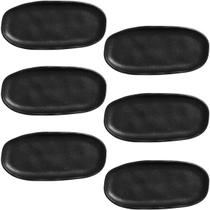 Kit 6 Travessas Rasas 16,5x8cm Cerâmica Preta Porto Brasil M Kit 6 Travessas Rasas 16,5x8cm Cerâmica Preta Porto Brasil M
