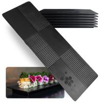 Kit 6 Travessas Retangulares Retas 33cm Pretas em Melamina Kanpai para Sushi Restaurante Japones Oriental Bestfer