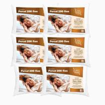 Kit 6 Travesseiros 100% Algodão Percal 200 Fios Fibra Siliconizada Antialérgico 70 x 50cm Casa dona Kit 6 Travesseiros 100% Algodão Percal 200 Fios Fibra Siliconizada Antialérgico 70 x 50cm Casa dona