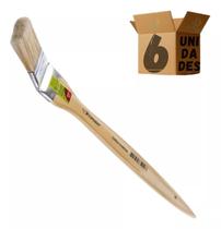 Kit 6 Trincha Angular Especial Para Recorte 3 Pol Cabo Longo Condor