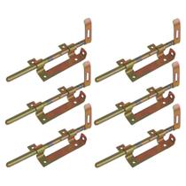 Kit 6 Trinco Ferrolho Portão Porteira De Aço Bicromado 260Mm.