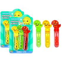 Kit 6 Tubos de Fazer Bolinhas de Sabão Dinossauro Triceratops Colorido Infantil