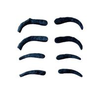 Kit 6 Un Bigode Fino Falso Preto Pelúcia Adesivo Fantasia