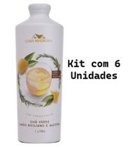 Kit 6 Un Chá Verde Limão Siciliano e Alecrim Casa Madeira 1 L