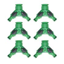 Kit 6 Un. Conexão Y com 2 Saídas Para Conector Engate Rápido De Torneira de Jardim com Abre e Fecha Kit 6 Un. Conexão Y com 2 Saídas Para Conector Engate Rápido De Torneira de Jardim com Abre e Fecha