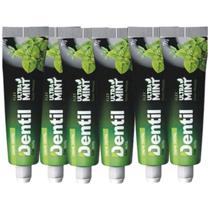 Kit 6 un Creme Dental Dentil Ultra Mint Com Xilitol Sem Flúor Menta