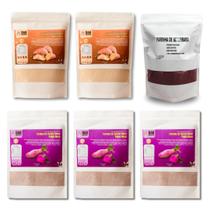 Kit 6 Un Farinha Batata Doce Polpa Laranja, Roxa e Beterraba Pó 2.750kg