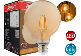 Kit 6 un. Lâmpada led Retrô Filamento Globo G95 4W 220V Âmbar 320lm E27 2200K Dimerizável - 1 Ano de Garantia