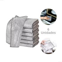 Kit 6 Un Pano de Limpeza Multiuso Reutilizável Lavagem De Aço Dupla Camada Arame Sem Arranhões