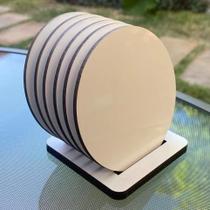 Kit 6 un Porta Copos em MDF - Branco Brilhante Kit 6 un Porta Copos em MDF - Branco Brilhante