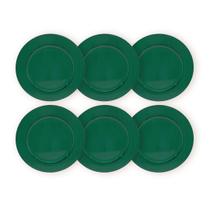 Kit 6 Un Sousplat Redondo Verde Polipropileno 33Cm Rafimex