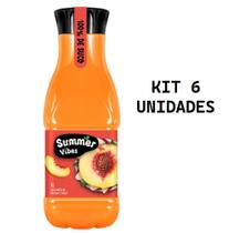 Kit 6 Un Suco de Pêssego e Maçã Panizzon Summer Vibes 1L