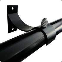 Kit 6 Un Suporte Alumínio Perfil Invertido Varão Wave 28mm Cor Cortina Instalação Parafuso