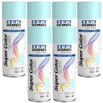 Kit 6 Un Tinta Spray Uso Geral Tekbond Azul Claro 350ml