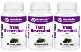 Kit 6 Un - Trans Resveratrol 600Mg 60 Capsulas Nutrivitalle