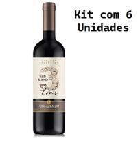 Kit 6 Un Vinho Casa Geraldo 3 Tons Red Blend 750 ml