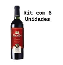 Kit 6 Un Vinho de Mesa Jota Pe Bordô Suave 750 ml