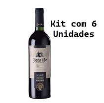 Kit 6 Un Vinho de Mesa Jota Pe Tinto Suave Tradicional 750 ml