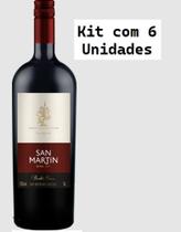 Kit 6 Un Vinho San Martin Bordô Seco 1 L