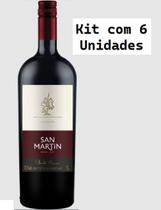 Kit 6 Un Vinho San Martin Bordô Suave 1 L