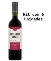Kit 6 Un Vinho Tinto Suave Ballardin & Cavali 750 ml