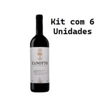 Kit 6 Un Vinho Zanotto Tinto Seco Merlot 750 ml