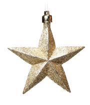 Kit 6 und Enfeite Estrela Ouro Glitter Árvore Natal cromus