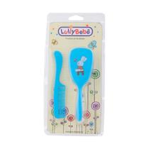Kit 6 Und Escova Lully + Pente Higiene Infantil Azul Ref 2101