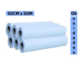 Kit 6 Unds Lençol de papel hospitalar descartável rolo de 50cm x 50 metros Kit 6 Unds Lençol de papel hospitalar descartável rolo de 50cm x 50 metros