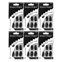 Kit 6 Unhas Postiças Bailarina Preto UP408 - Macrilan Kit 6 Unhas Postiças Bailarina Preto UP408 - Macrilan