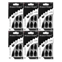 Kit 6 Unhas Postiças Stiletto Preta UP508 - Macrilan