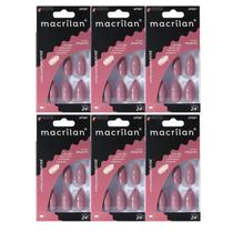 Kit 6 Unhas Postiças Stiletto Rose UP507 - Macrilan Kit 6 Unhas Postiças Stiletto Rose UP507 - Macrilan