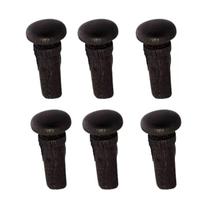 Kit 6 Unid Botão Violino 4 4 Olho Paris Madeira Preto PHX Kit 6 Unid Botão Violino 4 4 Olho Paris Madeira Preto PHX