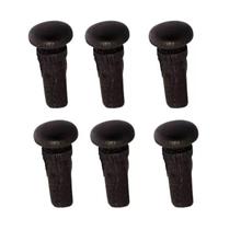 Kit 6 Unid Botão Violino 4/4 Olho Paris - Madeira Preto PHX